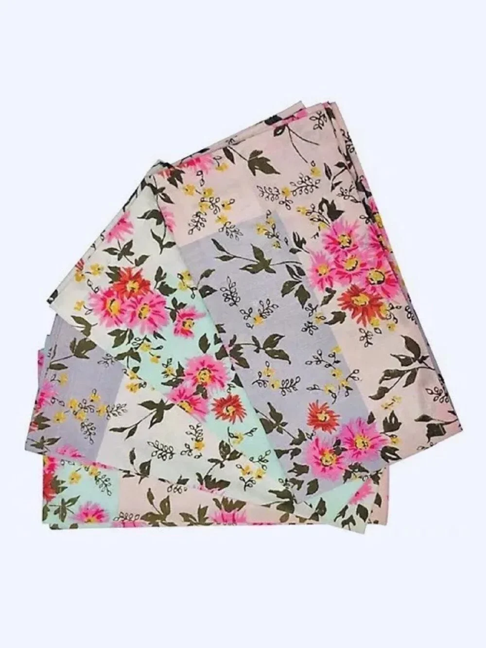 new Set of 8 Wild Sage Pink Garden Floral 100% Cotton 20x20-inch Fabric Napkins
